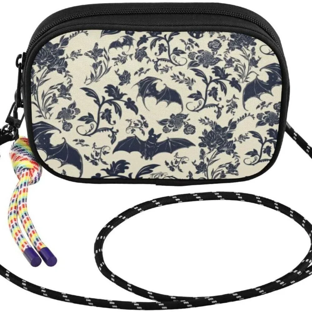 Goth Bat Women's Crossbody Phone Purse Wallet Bags Unisex 7.7x5.3x1.6in